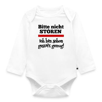 Bitte nicht stören! - Baby Bio-Langarm-Body - Weiß - Vorne
