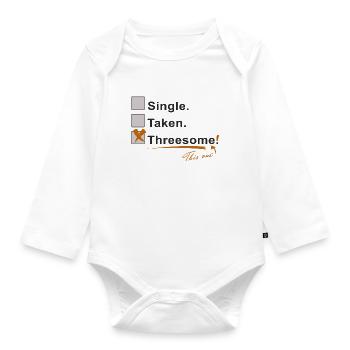 Single award threesome - Organic Longsleeve Baby Bodysuit - white - Front