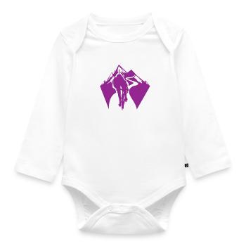 Mountain bike biker gift idea - Organic Longsleeve Baby Bodysuit - white - Front