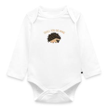 Will You Be Mine Igel Süß Geschenkidee - Baby Bio-Langarm-Body - Weiß - Vorne