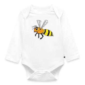 abeille - Body Bébé bio manches longues - blanc - Devant