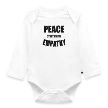 Déclaration Paix Vegan Liberté Empathie Paix - Body Bébé bio manches longues - blanc - Devant
