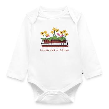 Urlaub Balkonien Ferien - Baby Bio-Langarm-Body - Weiß - Vorne