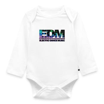 EDM Electro Dance Music - Body Bébé bio manches longues - blanc - Devant