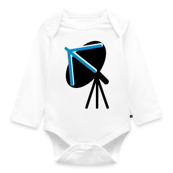 Satellitenschüssel mit Blick in den Himmel - Baby Bio-Langarm-Body - Weiß - Vorne