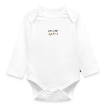 espresso coffee caffeine connoisseurs - Organic Longsleeve Baby Bodysuit - white - Front