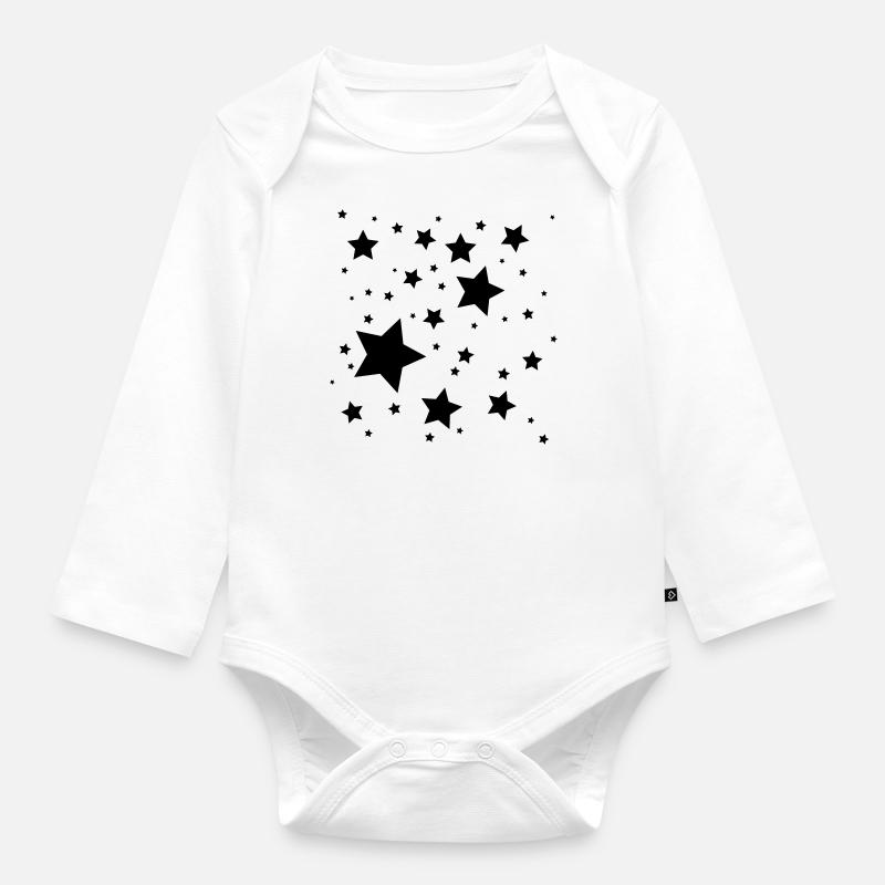 Etoiles - Body Bébé bio manches longues - blanc