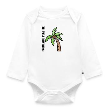 PALM OF PLASTIC - Organic Longsleeve Baby Bodysuit - white - Front