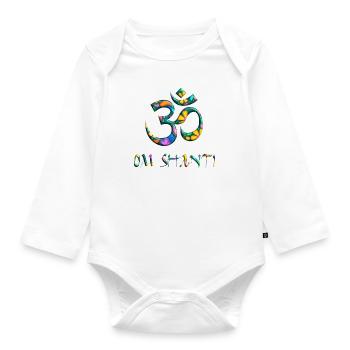Om Shanti Om Floral Spirituel - Body Bébé bio manches longues - blanc - Devant