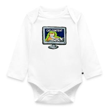Funny Cats Content Internet Memes Gift - Organic Longsleeve Baby Bodysuit - white - Front