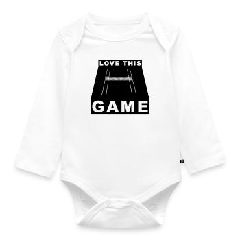 Tennis Love This Game Tennis schwarz Geschenk - Baby Bio-Langarm-Body - Weiß - Vorne