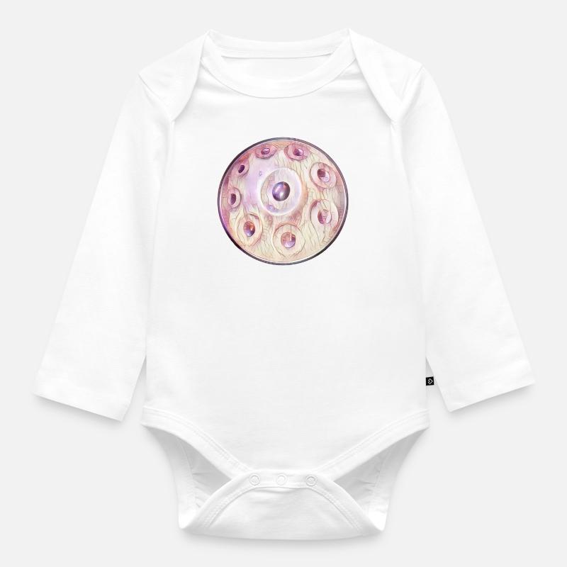 Handpan diamant - Body Bébé bio manches longues - blanc
