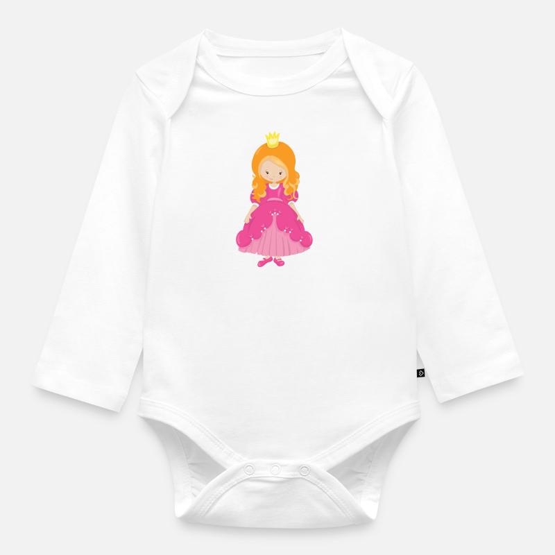 Prinzessin - Baby Bio-Langarm-Body - Weiß