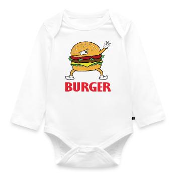 Dabbing dab burger Hamburger cheeseburger snack - Body Bébé bio manches longues - blanc - Devant