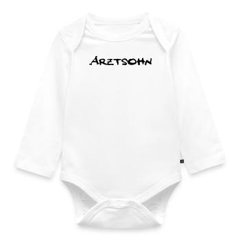 Doctor's son 5 - Organic Longsleeve Baby Bodysuit - white - Front