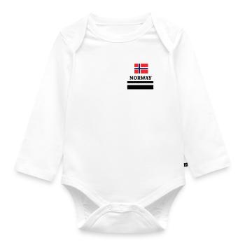 Norway Flag Symbol - Organic Longsleeve Baby Bodysuit - white - Front