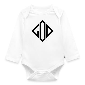 God god square rhombus - Organic Longsleeve Baby Bodysuit - white - Front