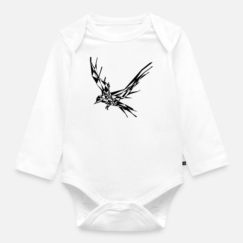 corbeau - Body Bébé bio manches longues - blanc