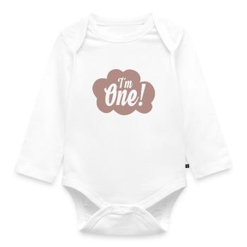 I'm One / Birthday / One / Kids / Gift - Organic Longsleeve Baby Bodysuit - white - Front