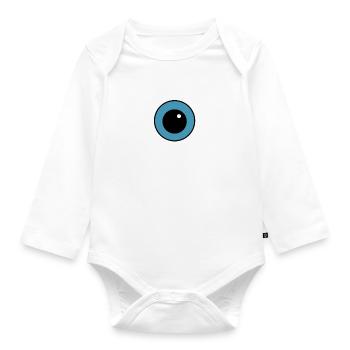 Monster Eye Smiley Comic Blanc - Body Bébé bio manches longues - blanc - Devant