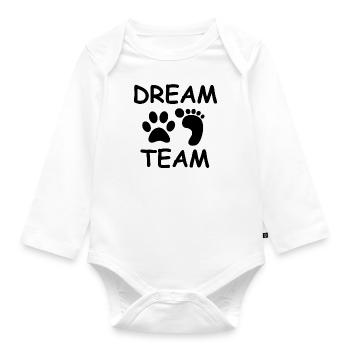Dream Team. Hunde Liebhaber Geschenkidee - Baby Bio-Langarm-Body - Weiß - Vorne