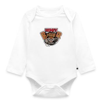 Honey Badger, honey badger - Organic Longsleeve Baby Bodysuit - white - Front