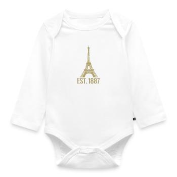 Eiffel tower - Organic Longsleeve Baby Bodysuit - white - Front