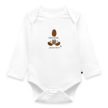 Nussfun! Schale/Kern Ideen - Baby Bio-Langarm-Body - Weiß - Vorne