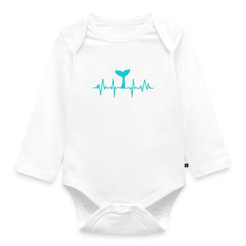 Heartbeat Mermaid Heart Rate - Baby Bio-Langarm-Body - Weiß - Vorne