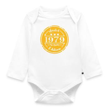 1979 Vintage Birthday Geburtstag 2 - Baby Bio-Langarm-Body - Weiß - Vorne