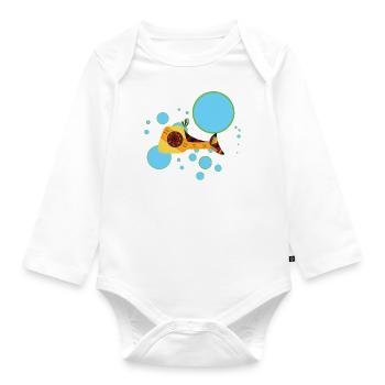 Lachs - Baby Bio-Langarm-Body - Weiß - Vorne