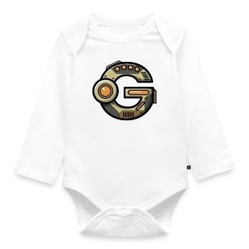 Buchstabe G Geschenk Vorname Name Geburtstag idee - Baby Bio-Langarm-Body - Weiß - Vorne