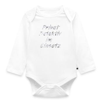 Private detective in action - Organic Longsleeve Baby Bodysuit - white - Front