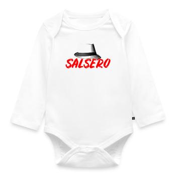Salsa salsero hat fedora cadeau panama hat latino - Body Bébé bio manches longues - blanc - Devant