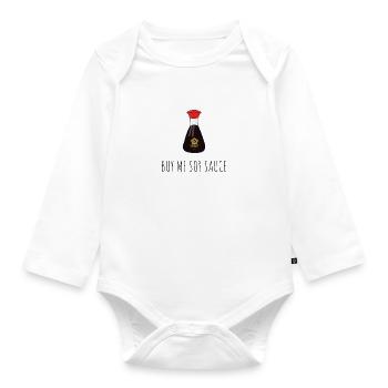 BUY ME SOY SAUCE (soy sauce) - Organic Longsleeve Baby Bodysuit - white - Front