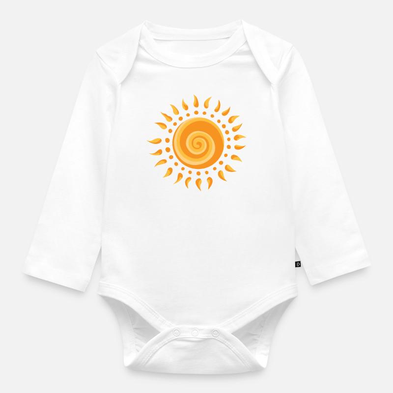 Soleil d'été - Body Bébé bio manches longues - blanc
