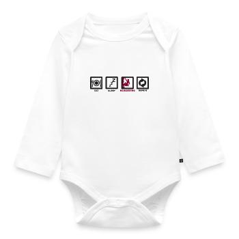 Bouldern - Baby Bio-Langarm-Body - Weiß - Vorne