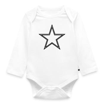 Doppelstern - Baby Bio-Langarm-Body - Weiß - Vorne