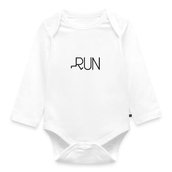 RUN! Cool designed run. - Organic Longsleeve Baby Bodysuit - white - Front