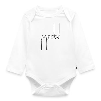 Meow! - Baby Bio-Langarm-Body - Weiß - Vorne