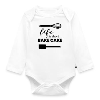 Cuisson du gâteau - Body Bébé bio manches longues - blanc - Devant