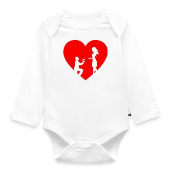 Wedding engagement - Organic Longsleeve Baby Bodysuit - white - Front