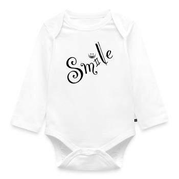 Smile - Organic Longsleeve Baby Bodysuit - white - Front
