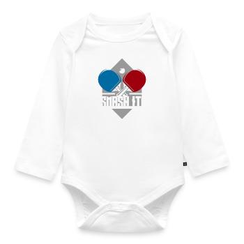 Table tennis table Smash - Organic Longsleeve Baby Bodysuit - white - Front
