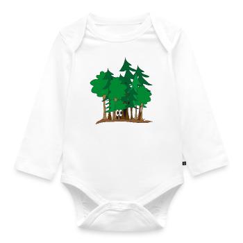In the forest - Organic Longsleeve Baby Bodysuit - white - Front