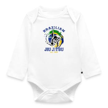 Gift Brazilian Jiu Jitsu Team Trainer Belt - Organic Longsleeve Baby Bodysuit - white - Front