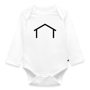 Building and Living - House Outlines - Organic Longsleeve Baby Bodysuit - white - Front