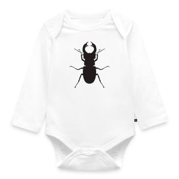 stag beetle - Organic Longsleeve Baby Bodysuit - white - Front