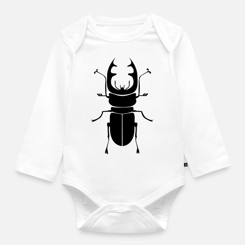 Käfer - Baby Bio-Langarm-Body - Weiß