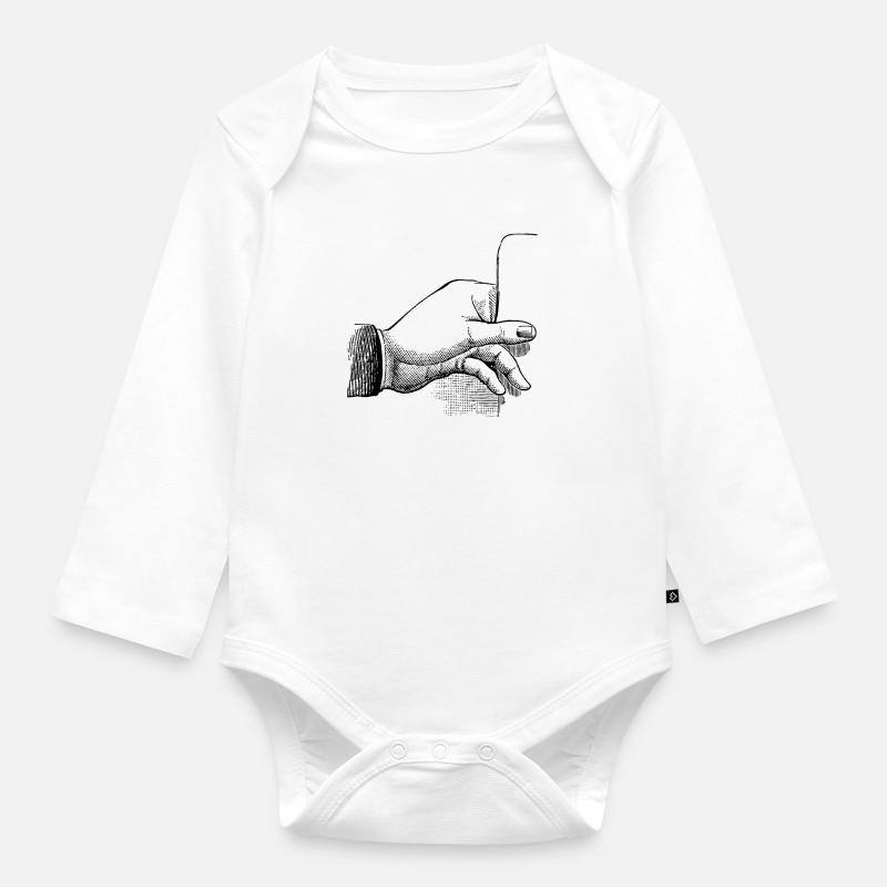 Main - Body Bébé bio manches longues - blanc